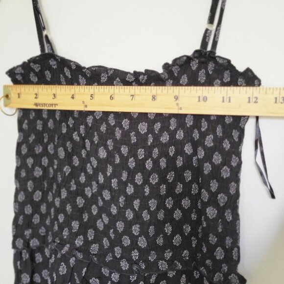 EXIST Juniors Ruched Split Hem Tie Back Jumpsuit Black | M - Picture 5 of 13